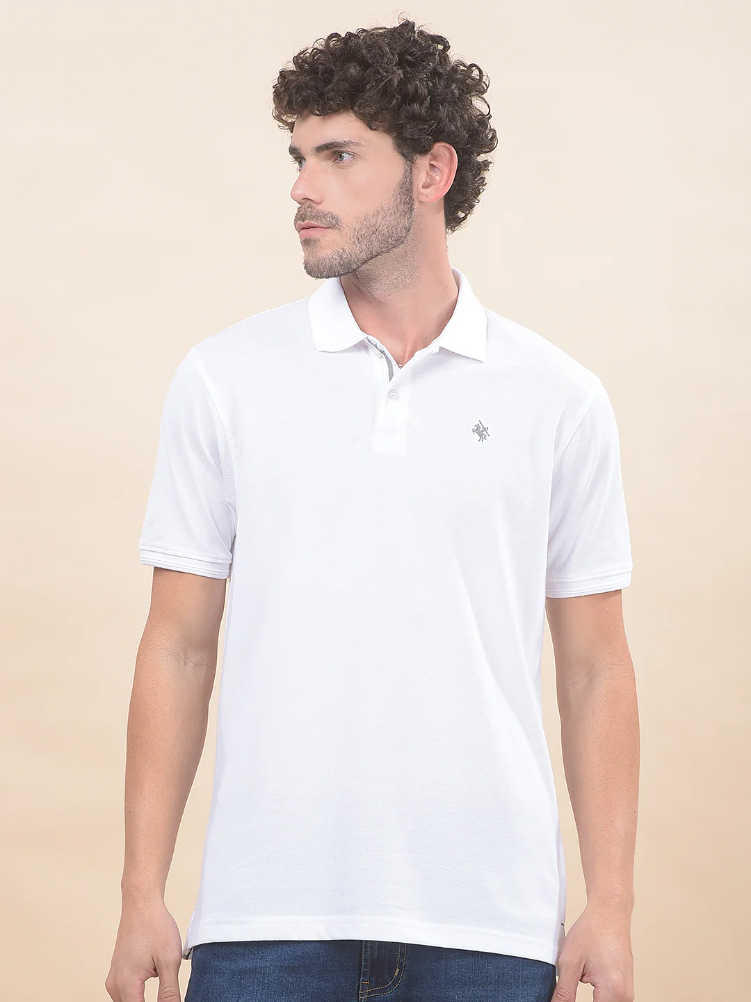 T-Shirt for Men | Breathable & Soft with Color Fastness Regular Fit Polo Neck Poly Cotton Fabric Solid Pattern - Image 3