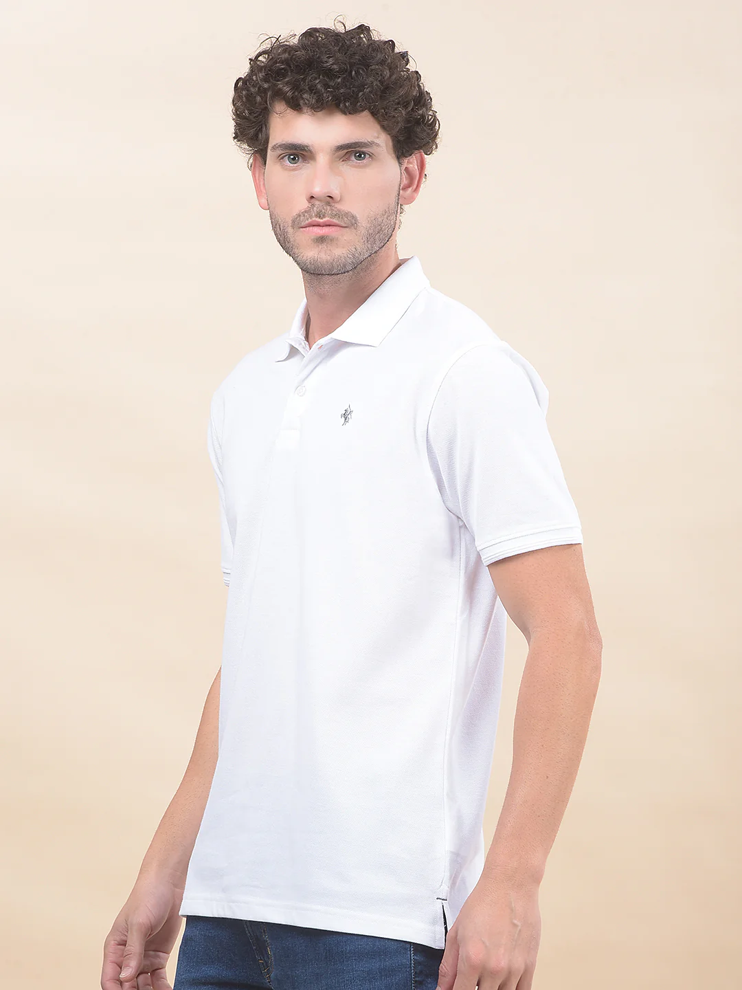 T-Shirt for Men | Breathable & Soft with Color Fastness Regular Fit Polo Neck Poly Cotton Fabric Solid Pattern - Image 4