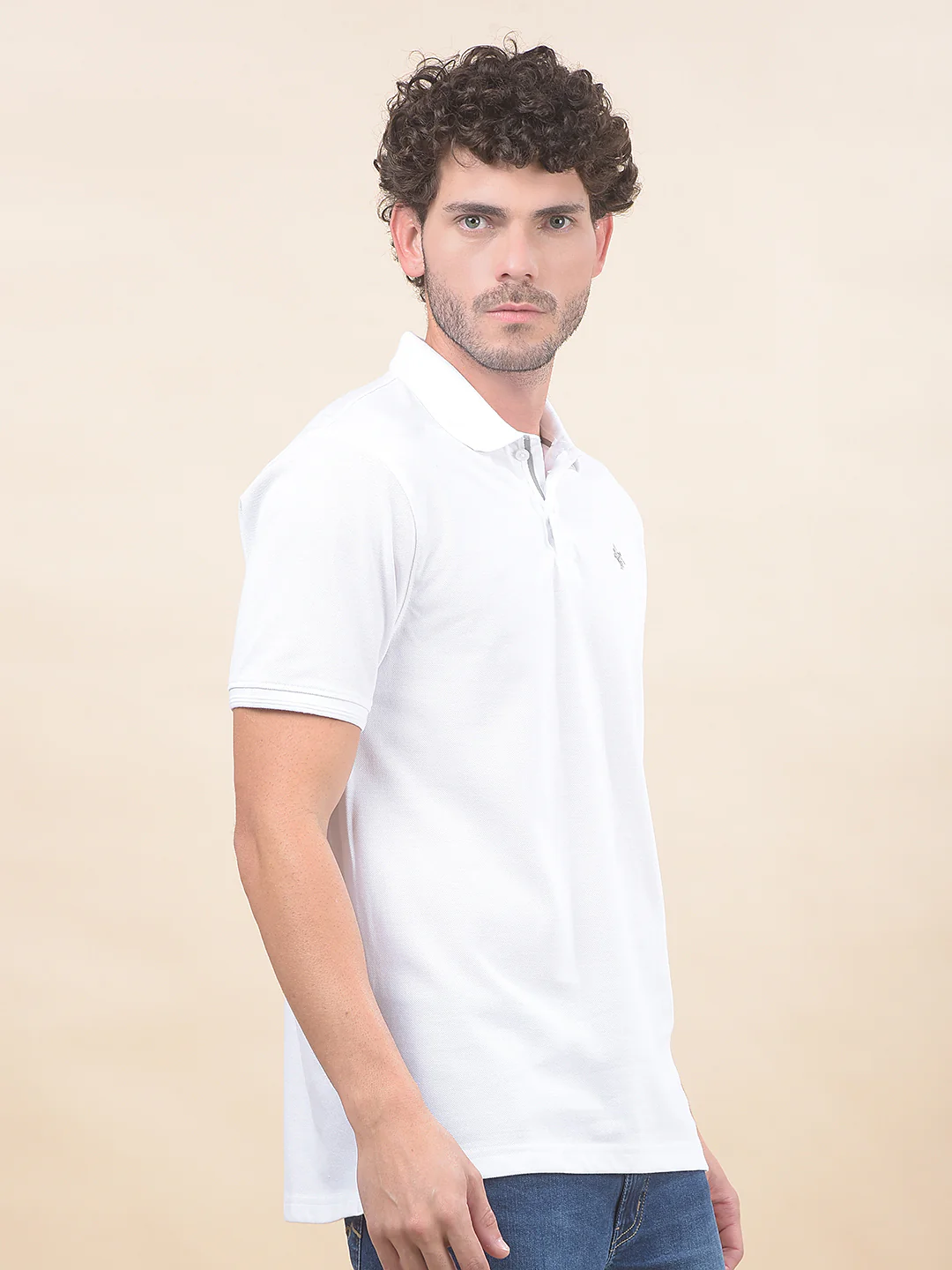 T-Shirt for Men | Breathable & Soft with Color Fastness Regular Fit Polo Neck Poly Cotton Fabric Solid Pattern - Image 5