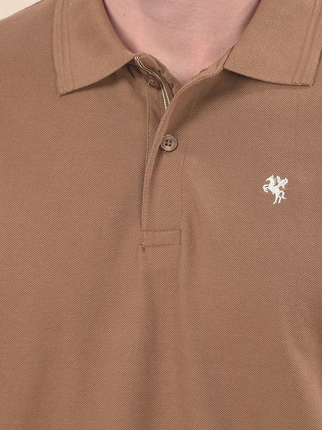 T-Shirt for Men | Breathable & Soft with Color Fastness Regular Fit Polo Neck Poly Cotton Fabric Solid Pattern - Image 2