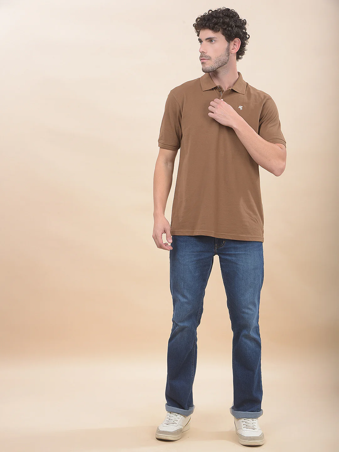 T-Shirt for Men | Breathable & Soft with Color Fastness Regular Fit Polo Neck Poly Cotton Fabric Solid Pattern - Image 4