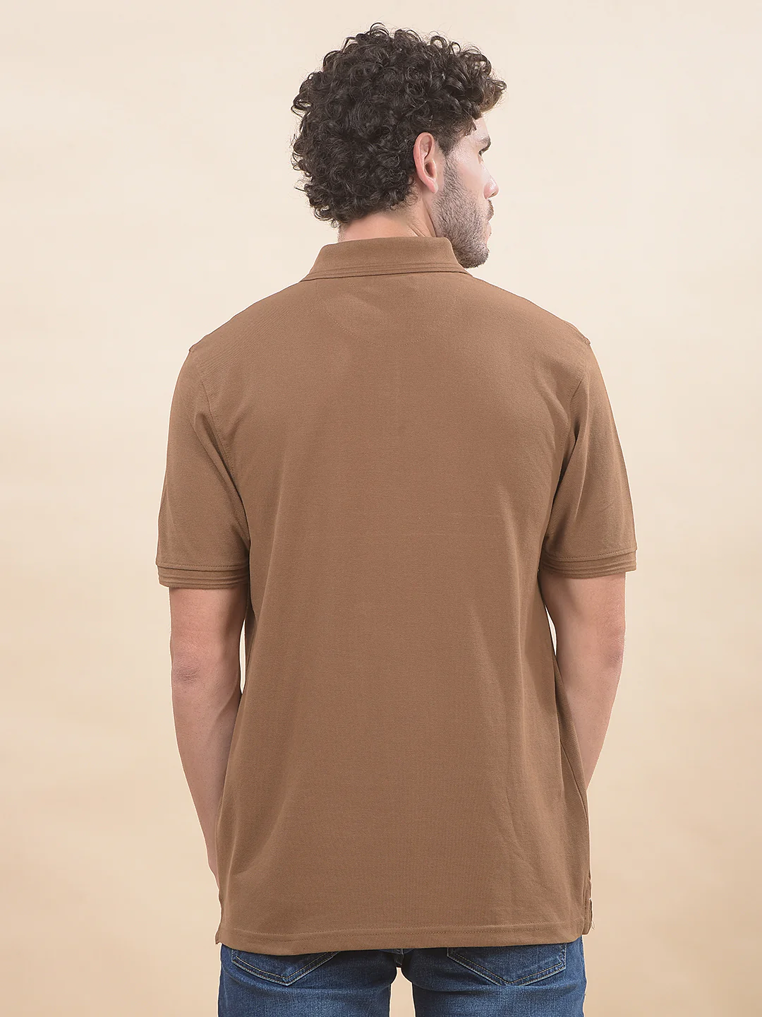 T-Shirt for Men | Breathable & Soft with Color Fastness Regular Fit Polo Neck Poly Cotton Fabric Solid Pattern - Image 5