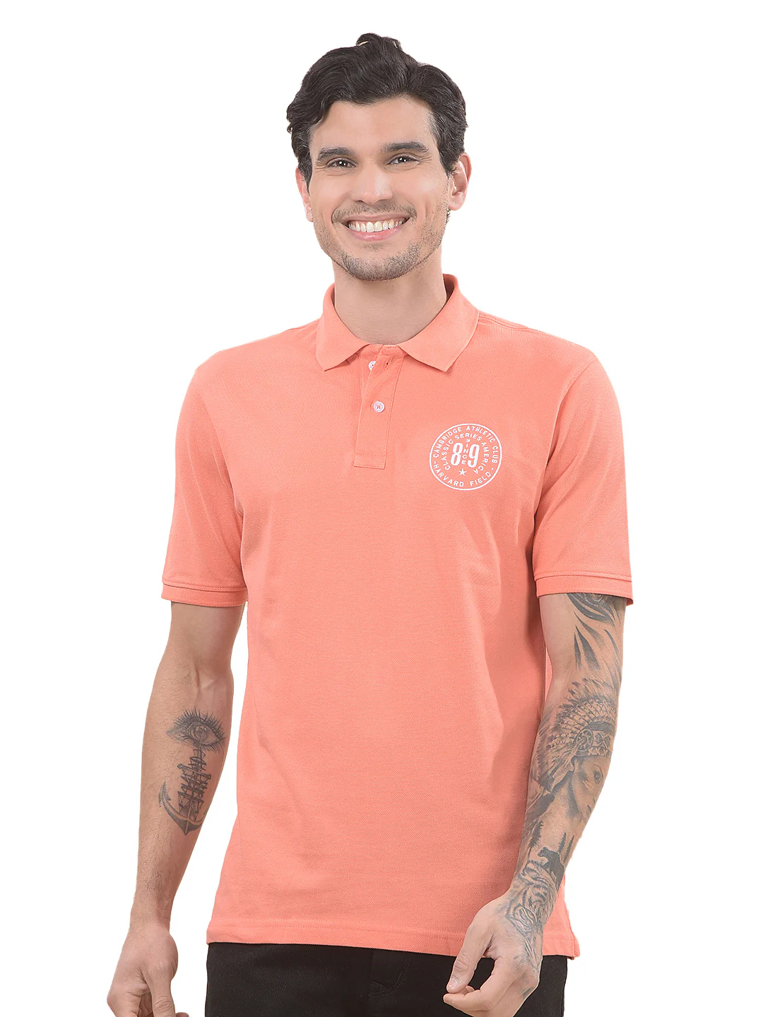 T-Shirt for Men | Breathable & Soft with Color Fastness Regular Fit Polo Neck Poly Cotton Fabric Solid Pattern - Image 9