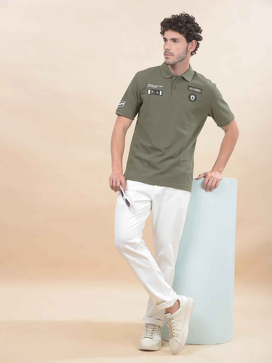 T-Shirt for Men | Breathable & Soft with Color Fastness Regular Fit Polo Neck Poly Cotton Fabric Solid Pattern - Image 2