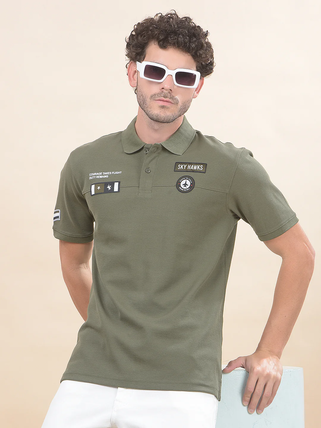 T-Shirt for Men | Breathable & Soft with Color Fastness Regular Fit Polo Neck Poly Cotton Fabric Solid Pattern - Image 3