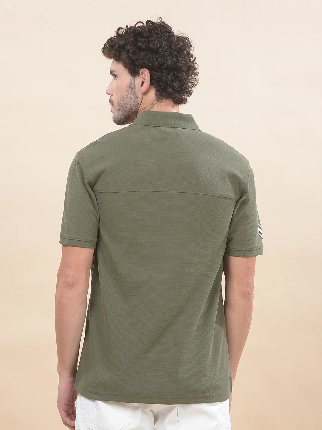 T-Shirt for Men | Breathable & Soft with Color Fastness Regular Fit Polo Neck Poly Cotton Fabric Solid Pattern - Image 4