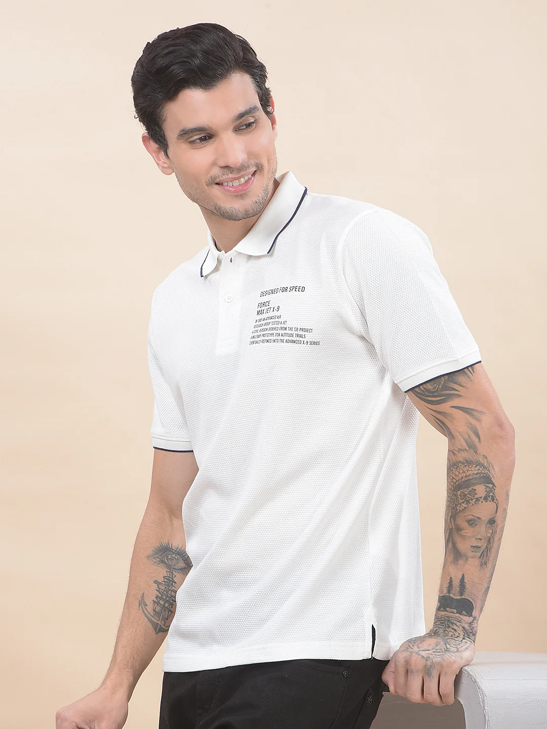 T-Shirt for Men | Breathable & Soft with Color Fastness Regular Fit Polo Neck Poly Cotton Fabric Solid Pattern - Image 2
