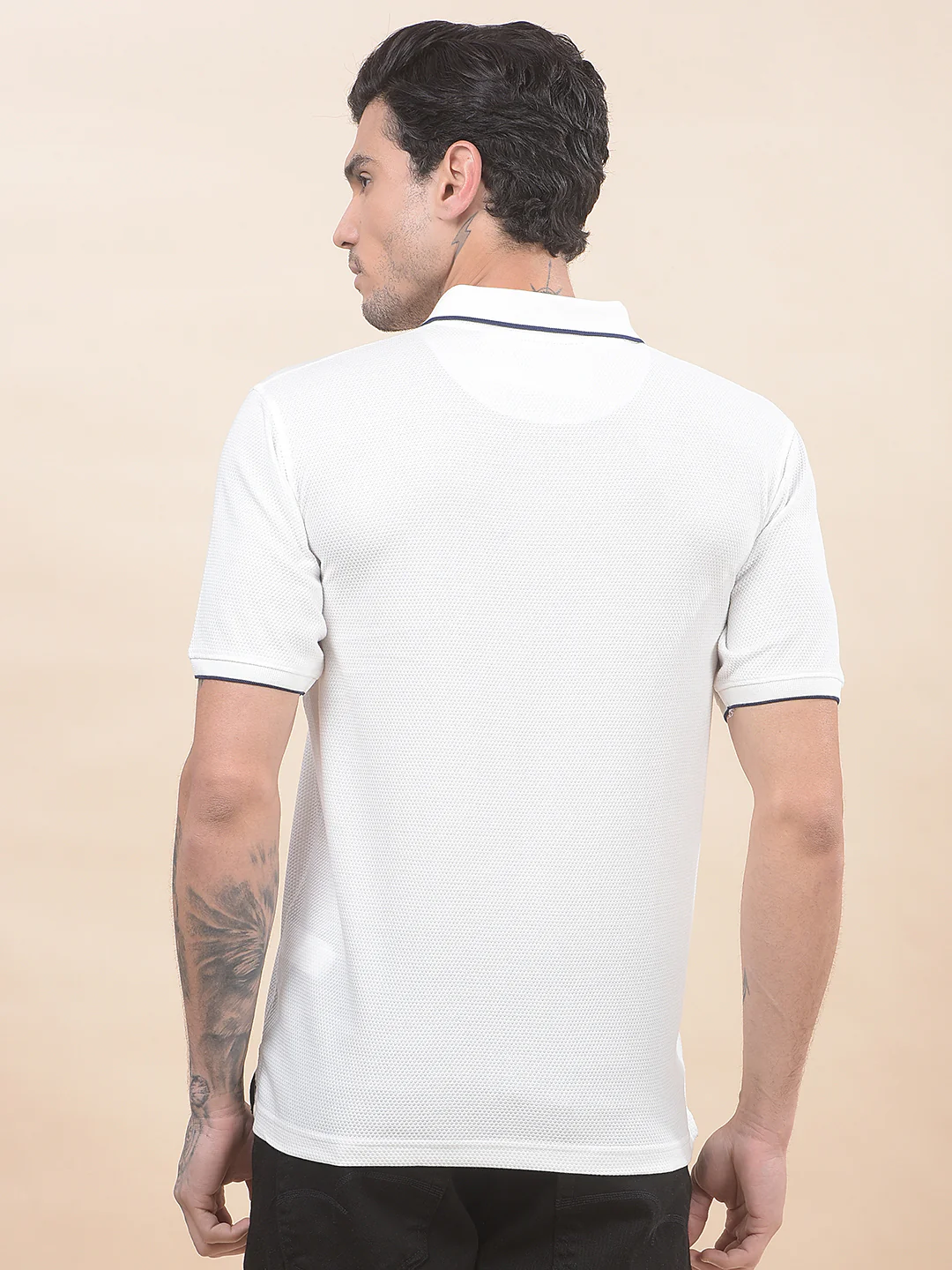 T-Shirt for Men | Breathable & Soft with Color Fastness Regular Fit Polo Neck Poly Cotton Fabric Solid Pattern - Image 3