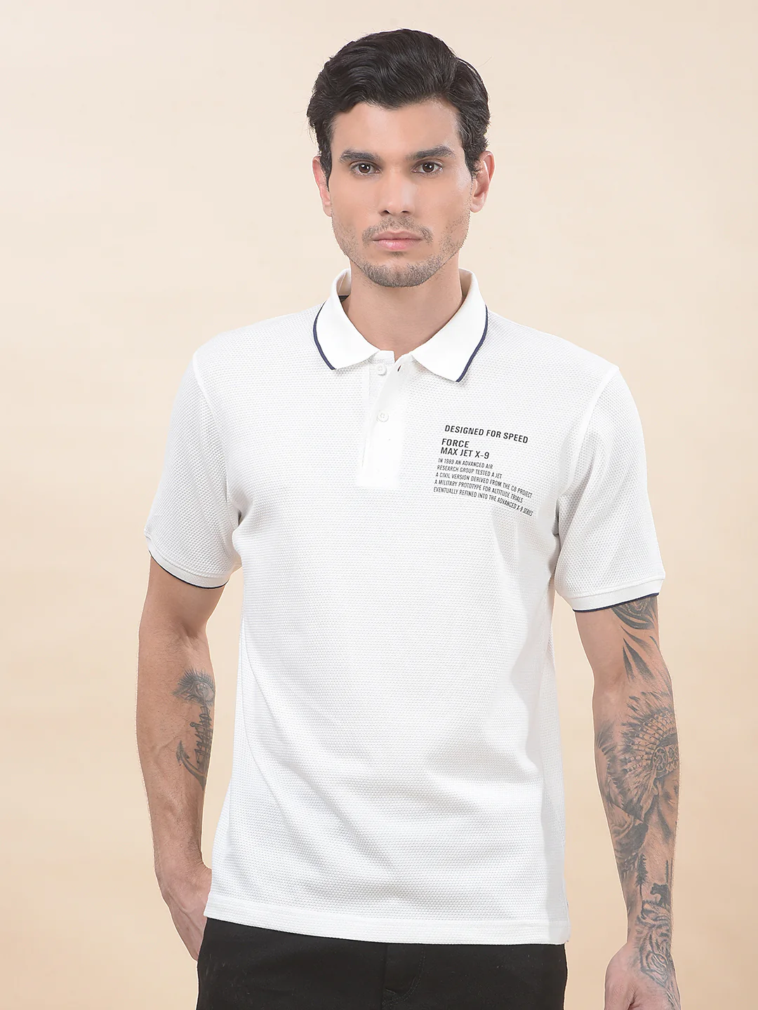 T-Shirt for Men | Breathable & Soft with Color Fastness Regular Fit Polo Neck Poly Cotton Fabric Solid Pattern - Image 4