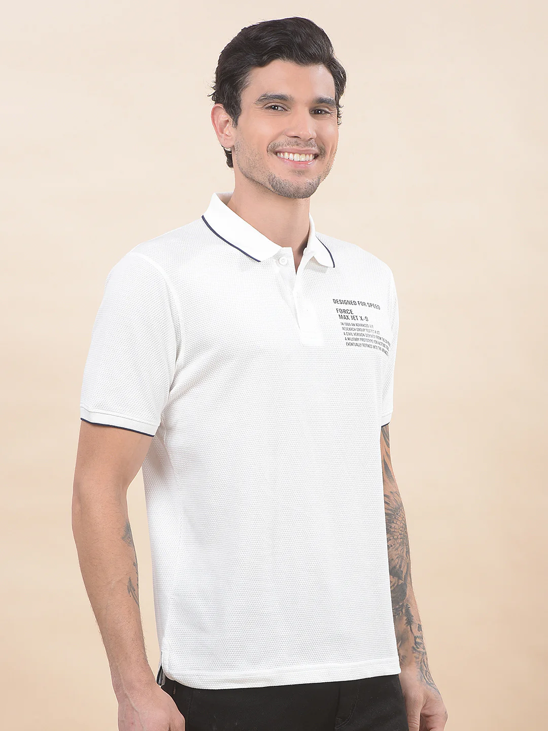 T-Shirt for Men | Breathable & Soft with Color Fastness Regular Fit Polo Neck Poly Cotton Fabric Solid Pattern - Image 5