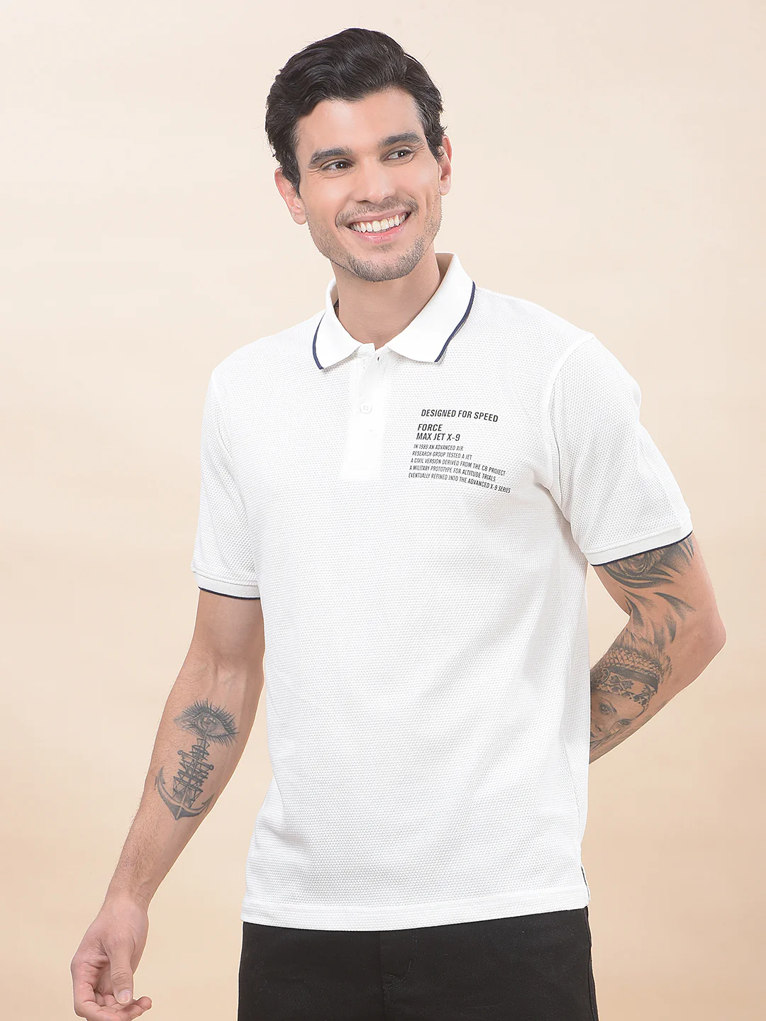 T-Shirt for Men | Breathable & Soft with Color Fastness Regular Fit Polo Neck Poly Cotton Fabric Solid Pattern - Image 6