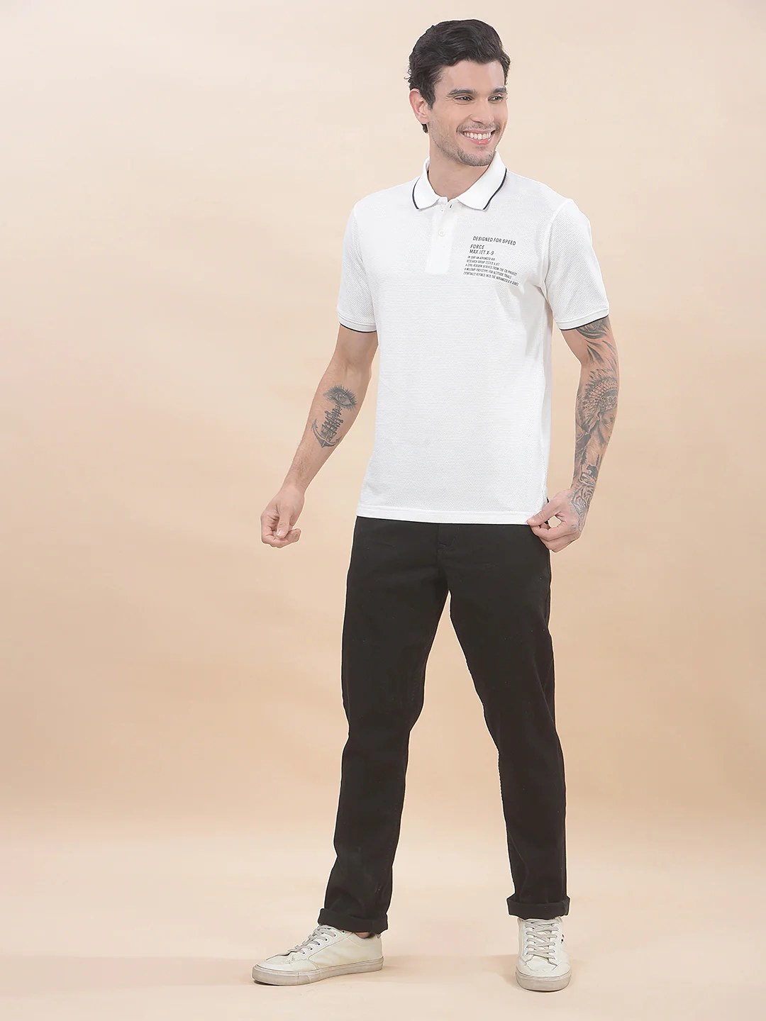 T-Shirt for Men | Breathable & Soft with Color Fastness Regular Fit Polo Neck Poly Cotton Fabric Solid Pattern - Image 8