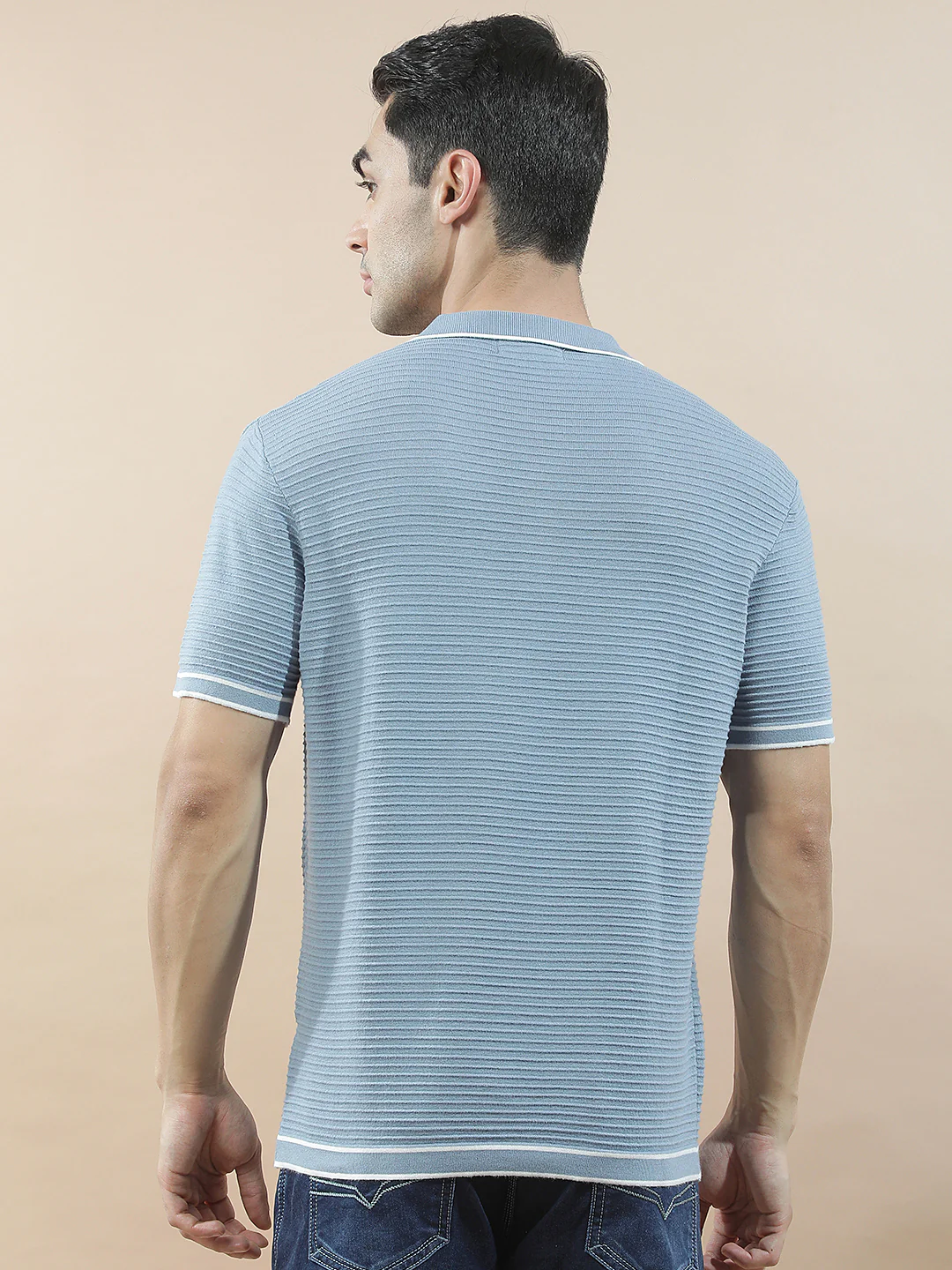 T-Shirt for Men | Breathable & Soft with Color Fastness Regular Fit Polo Neck Poly Cotton Fabric Solid Pattern - Image 3