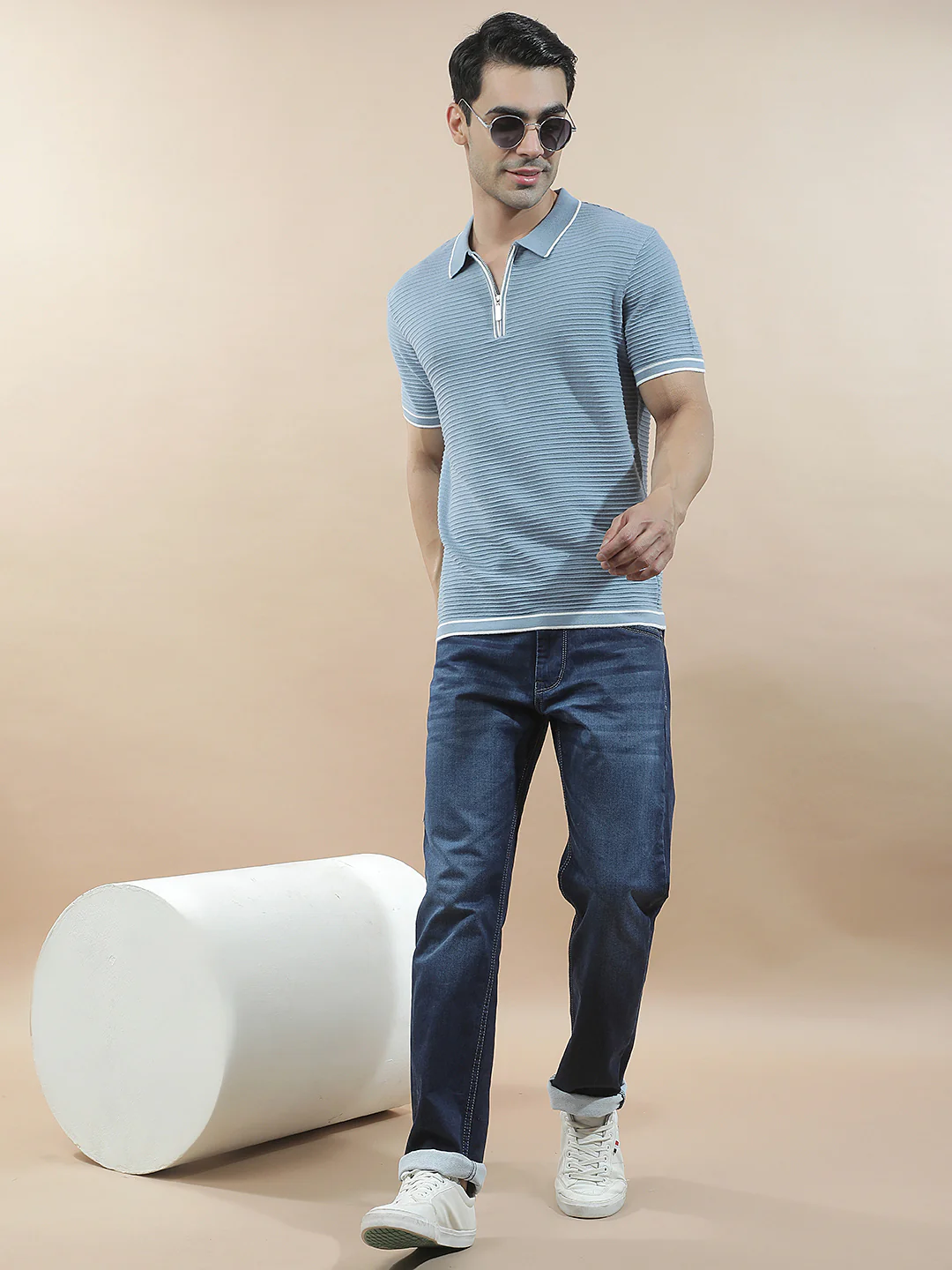 T-Shirt for Men | Breathable & Soft with Color Fastness Regular Fit Polo Neck Poly Cotton Fabric Solid Pattern - Image 8