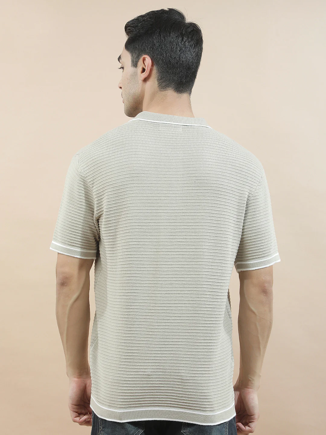 T-Shirt for Men | Breathable & Soft with Color Fastness Regular Fit Polo Neck Poly Cotton Fabric Solid Pattern - Image 2