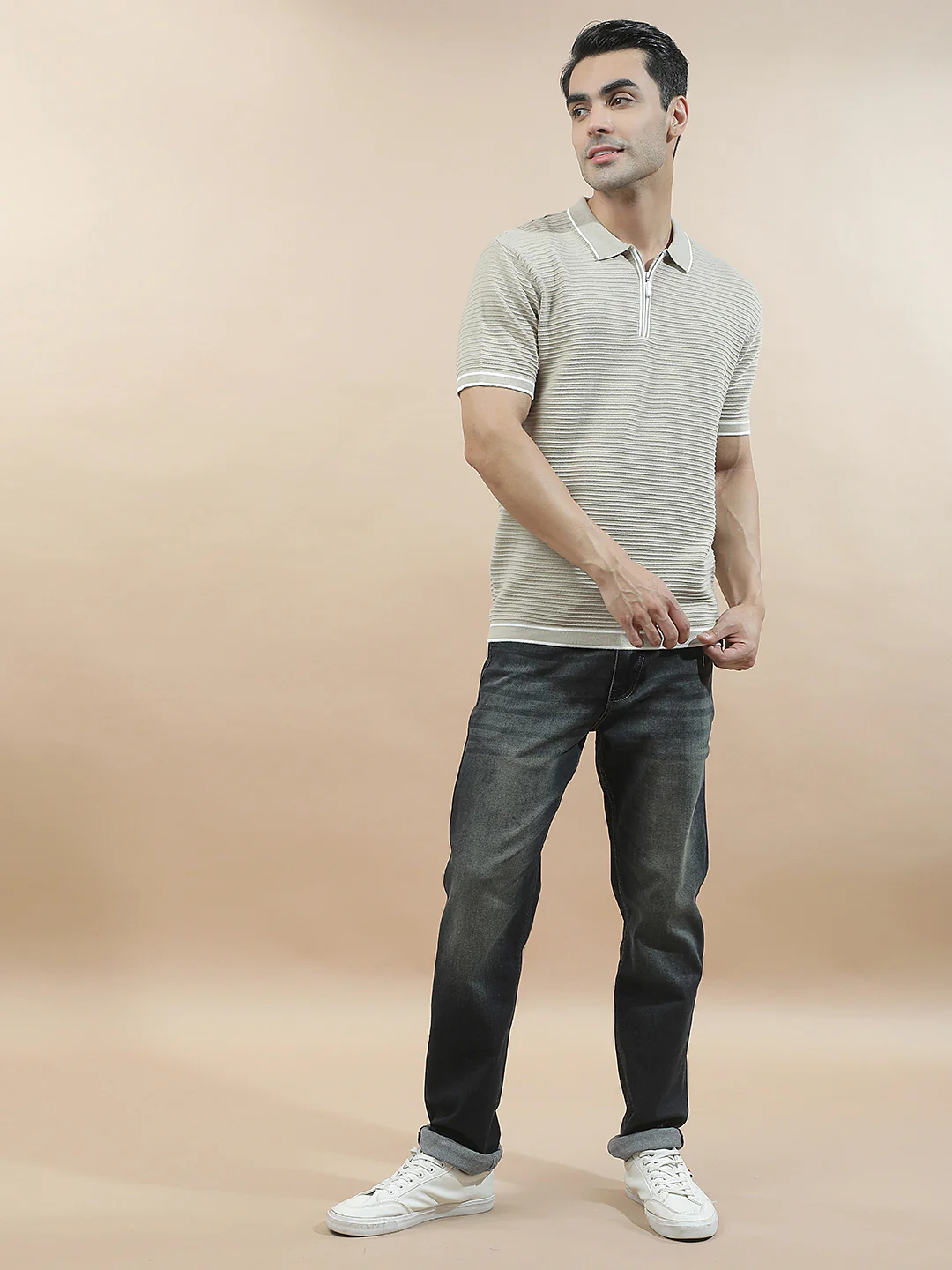 T-Shirt for Men | Breathable & Soft with Color Fastness Regular Fit Polo Neck Poly Cotton Fabric Solid Pattern - Image 7