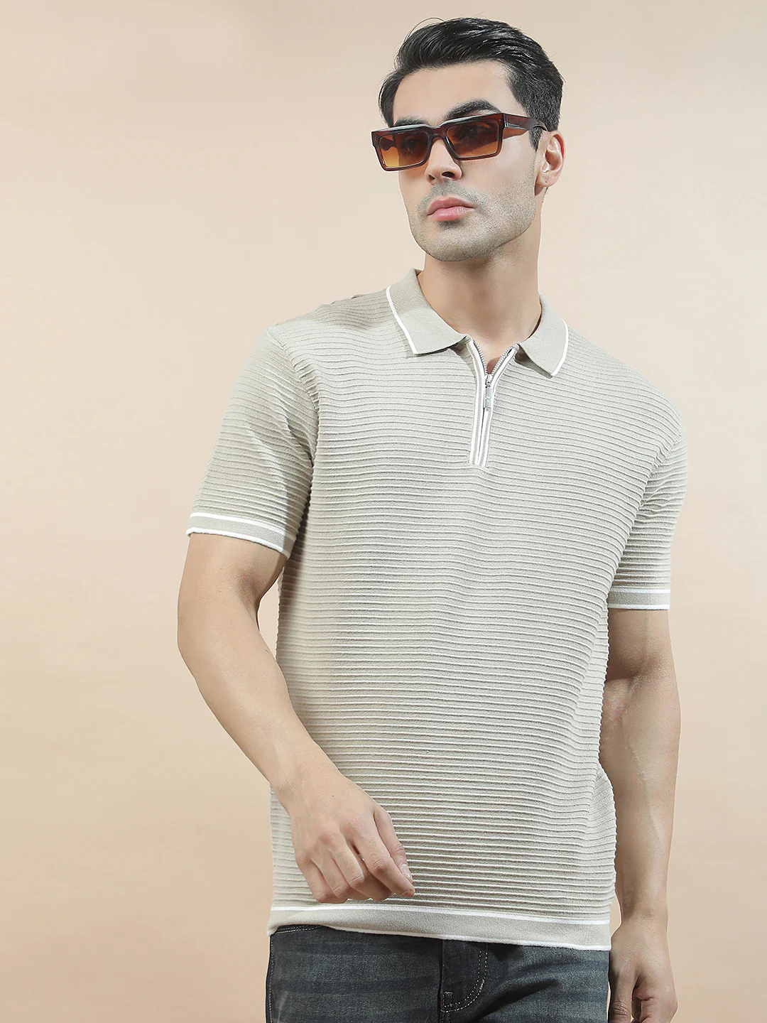 T-Shirt for Men | Breathable & Soft with Color Fastness Regular Fit Polo Neck Poly Cotton Fabric Solid Pattern - Image 8