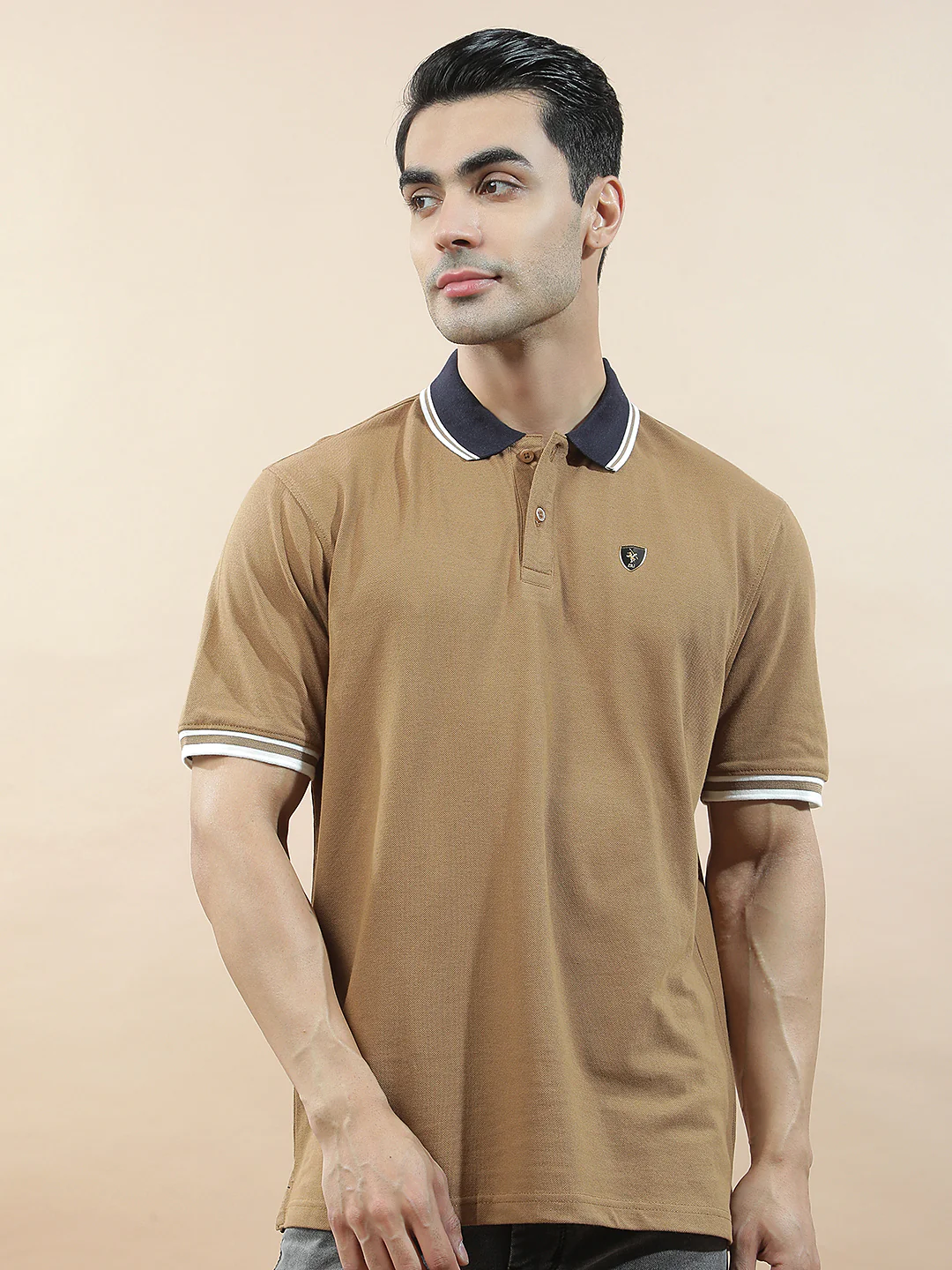 T-Shirt for Men | Breathable & Soft with Color Fastness Regular Fit Polo Neck Poly Cotton Fabric Solid Pattern - Image 4