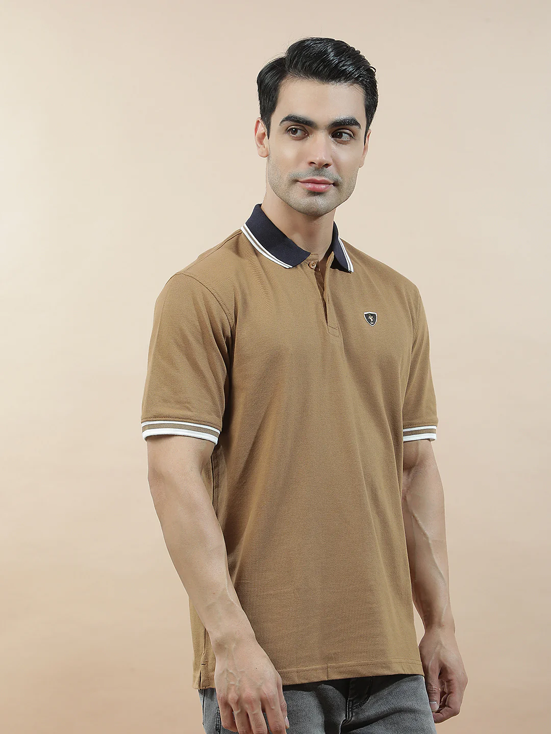 T-Shirt for Men | Breathable & Soft with Color Fastness Regular Fit Polo Neck Poly Cotton Fabric Solid Pattern - Image 6