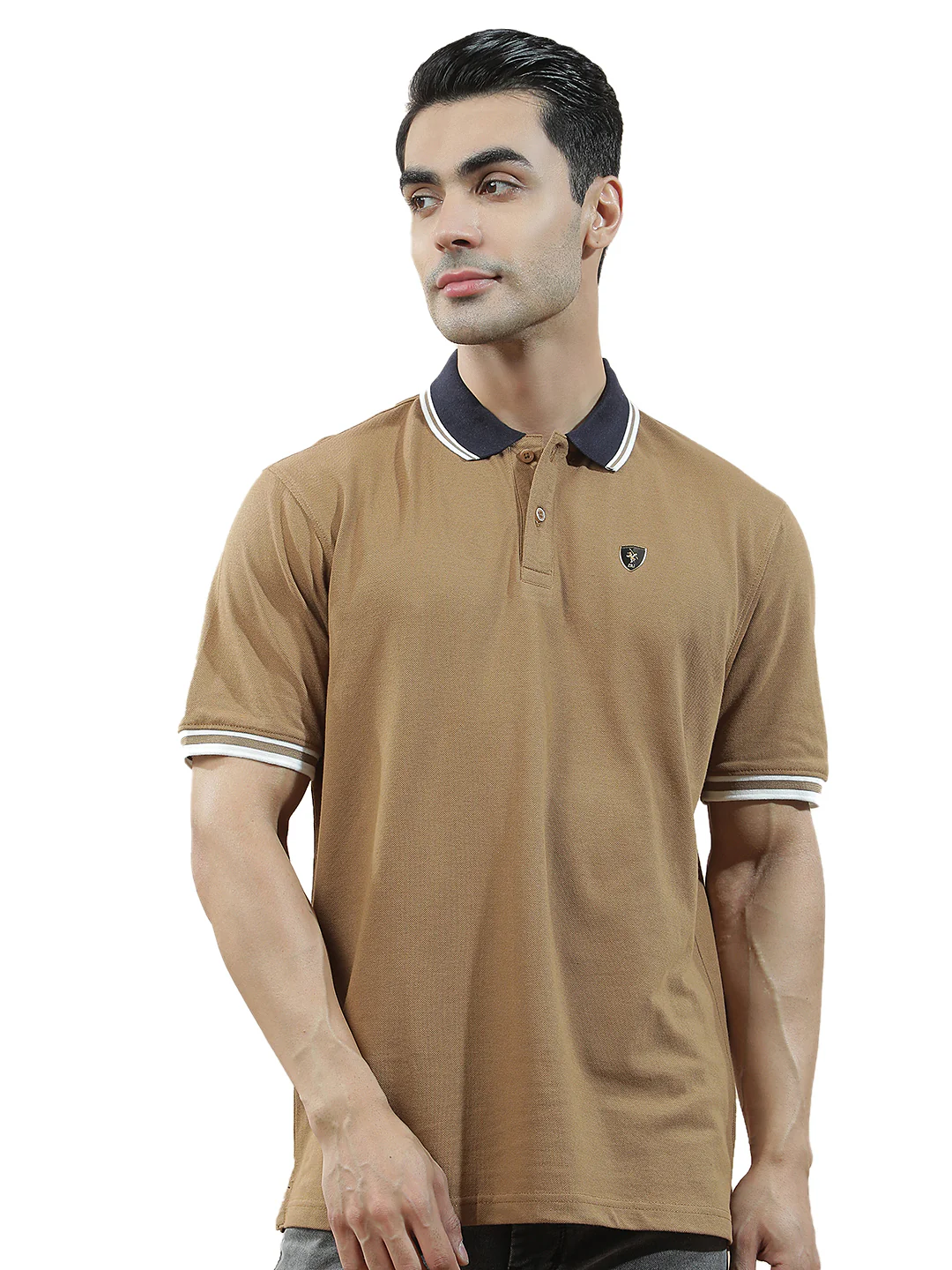 T-Shirt for Men | Breathable & Soft with Color Fastness Regular Fit Polo Neck Poly Cotton Fabric Solid Pattern - Image 9