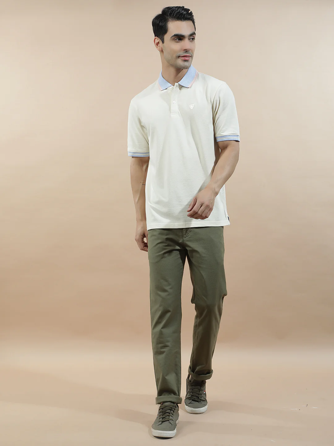 T-Shirt for Men | Breathable & Soft with Color Fastness Regular Fit Polo Neck Poly Cotton Fabric Solid Pattern - Image 2