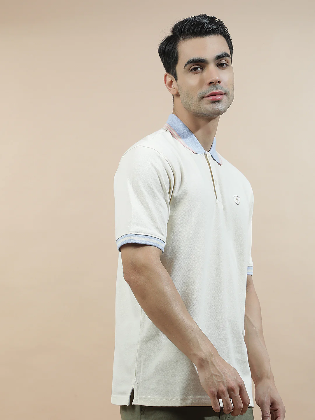 T-Shirt for Men | Breathable & Soft with Color Fastness Regular Fit Polo Neck Poly Cotton Fabric Solid Pattern - Image 7