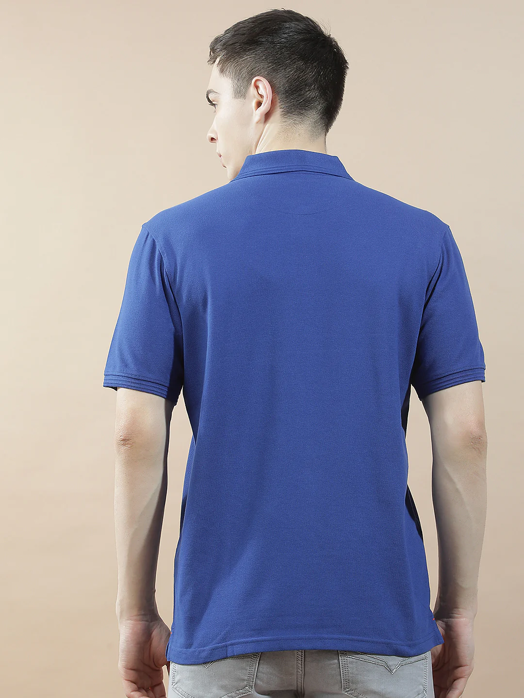 T-Shirt for Men | Breathable & Soft with Color Fastness Regular Fit Polo Neck Poly Cotton Fabric Solid Pattern - Image 3