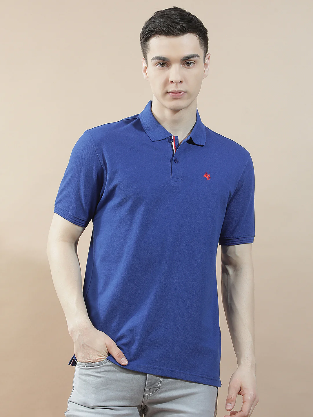 T-Shirt for Men | Breathable & Soft with Color Fastness Regular Fit Polo Neck Poly Cotton Fabric Solid Pattern - Image 4