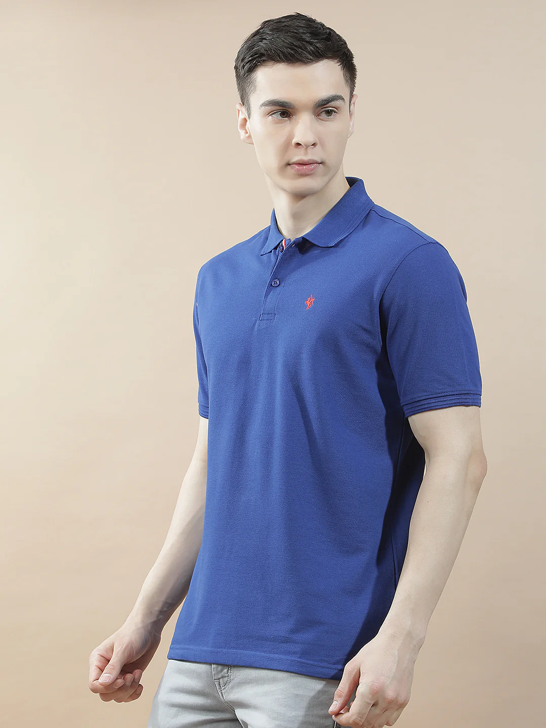 T-Shirt for Men | Breathable & Soft with Color Fastness Regular Fit Polo Neck Poly Cotton Fabric Solid Pattern - Image 5