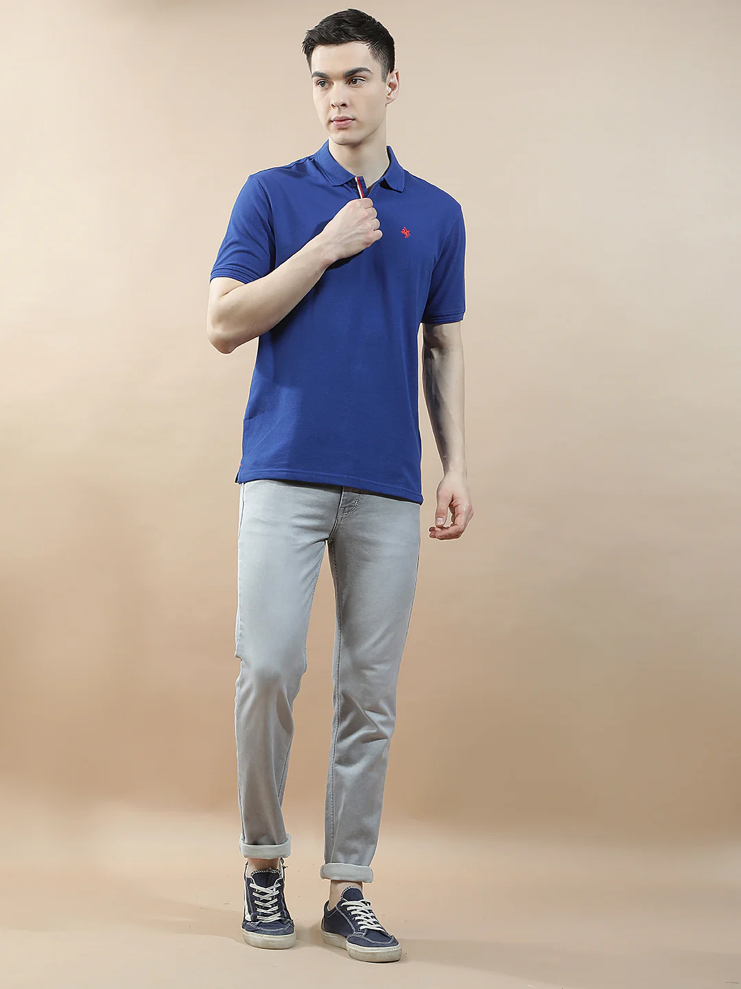 T-Shirt for Men | Breathable & Soft with Color Fastness Regular Fit Polo Neck Poly Cotton Fabric Solid Pattern - Image 8
