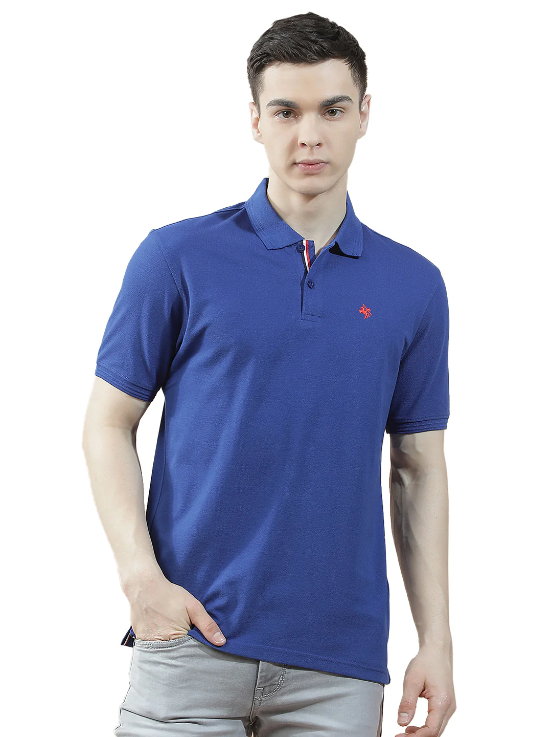 T-Shirt for Men | Breathable & Soft with Color Fastness Regular Fit Polo Neck Poly Cotton Fabric Solid Pattern - Image 9