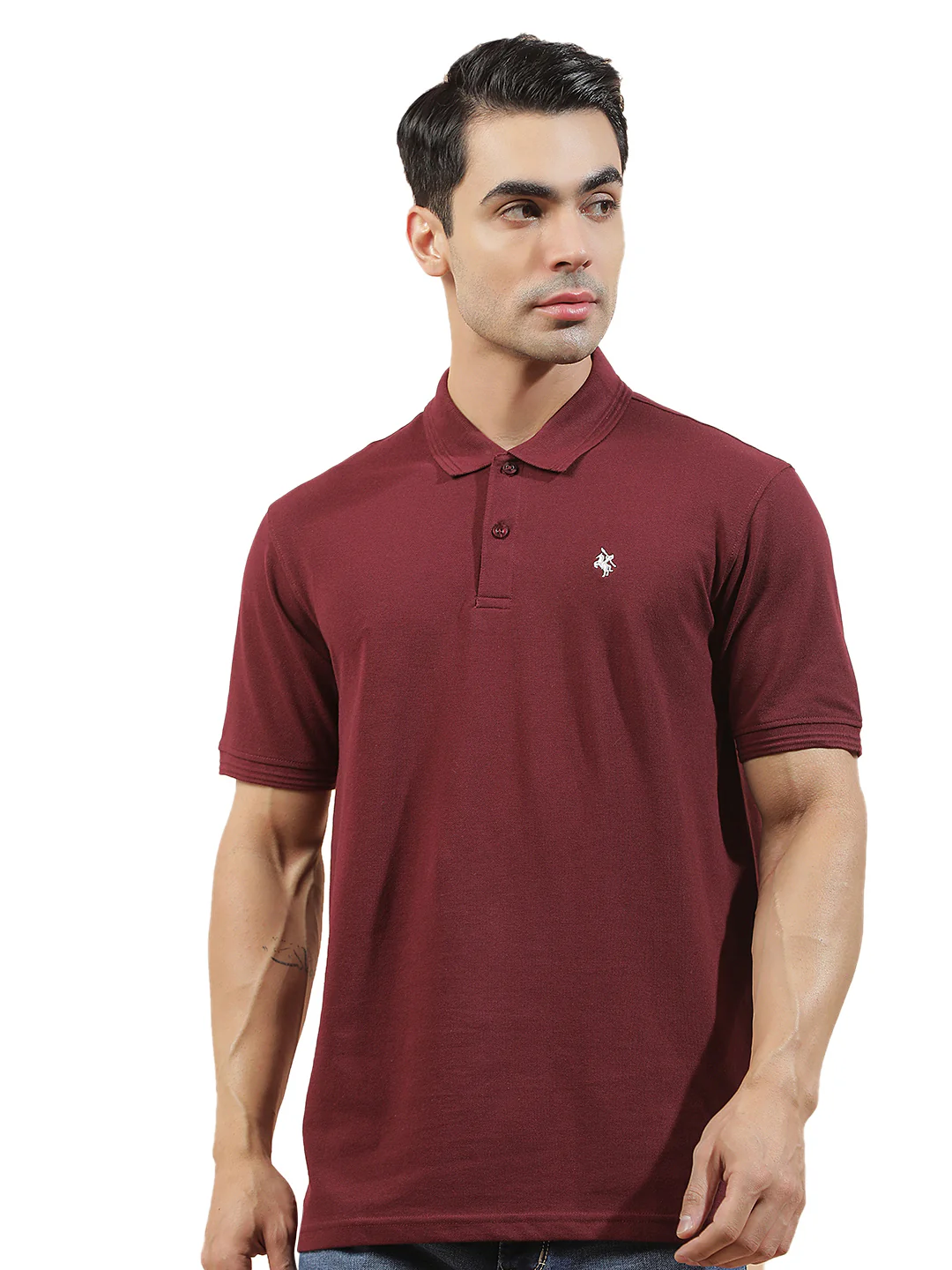 T-Shirt for Men | Breathable & Soft with Color Fastness Regular Fit Polo Neck Poly Cotton Fabric Solid Pattern - Image 9