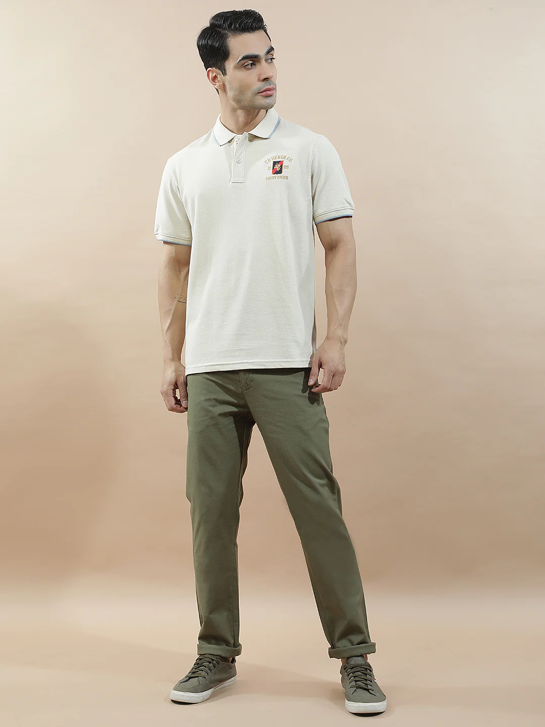 T-Shirt for Men | Breathable & Soft with Color Fastness Regular Fit Polo Neck Poly Cotton Fabric Solid Pattern - Image 10
