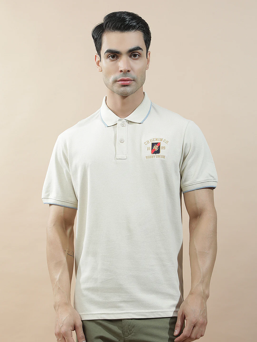 T-Shirt for Men | Breathable & Soft with Color Fastness Regular Fit Polo Neck Poly Cotton Fabric Solid Pattern - Image 5