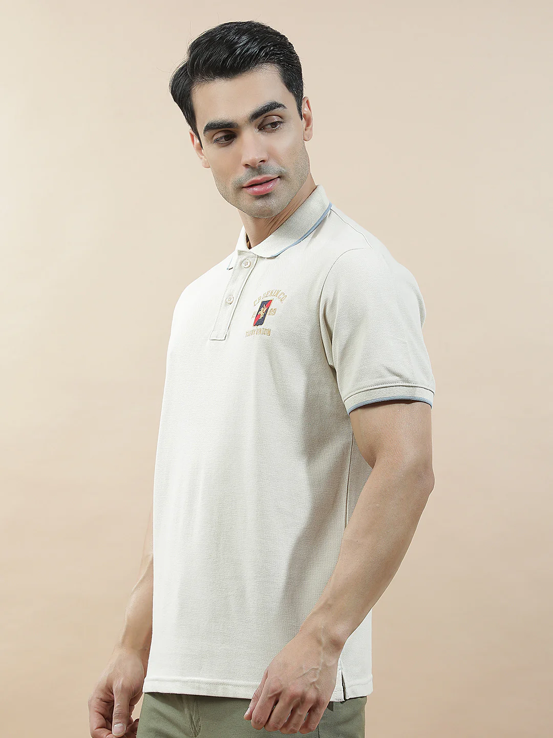 T-Shirt for Men | Breathable & Soft with Color Fastness Regular Fit Polo Neck Poly Cotton Fabric Solid Pattern - Image 7