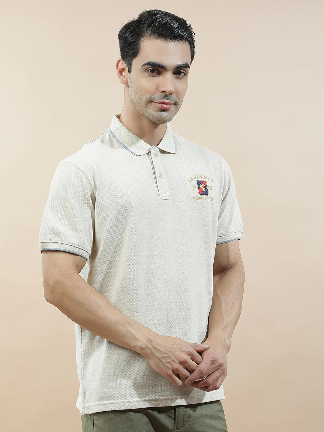 T-Shirt for Men | Breathable & Soft with Color Fastness Regular Fit Polo Neck Poly Cotton Fabric Solid Pattern - Image 8