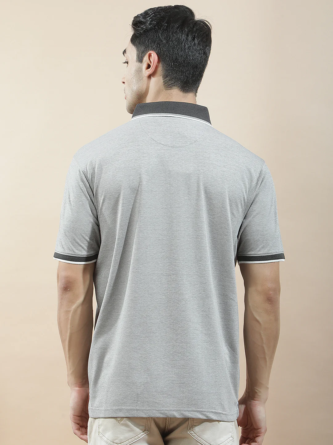 T-Shirt for Men | Breathable & Soft with Color Fastness Regular Fit Polo Neck Poly Cotton Fabric Solid Pattern - Image 2