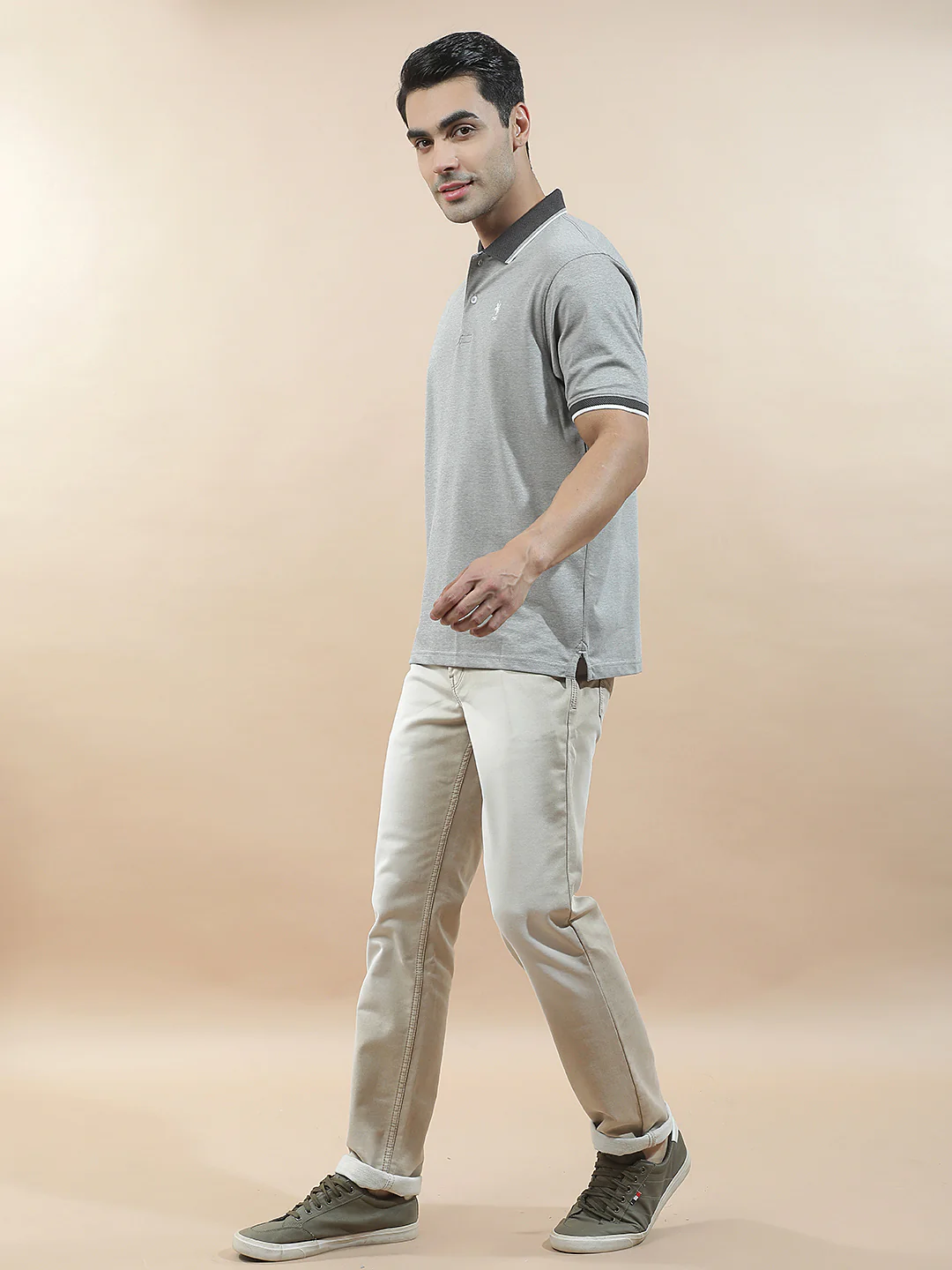 T-Shirt for Men | Breathable & Soft with Color Fastness Regular Fit Polo Neck Poly Cotton Fabric Solid Pattern - Image 6