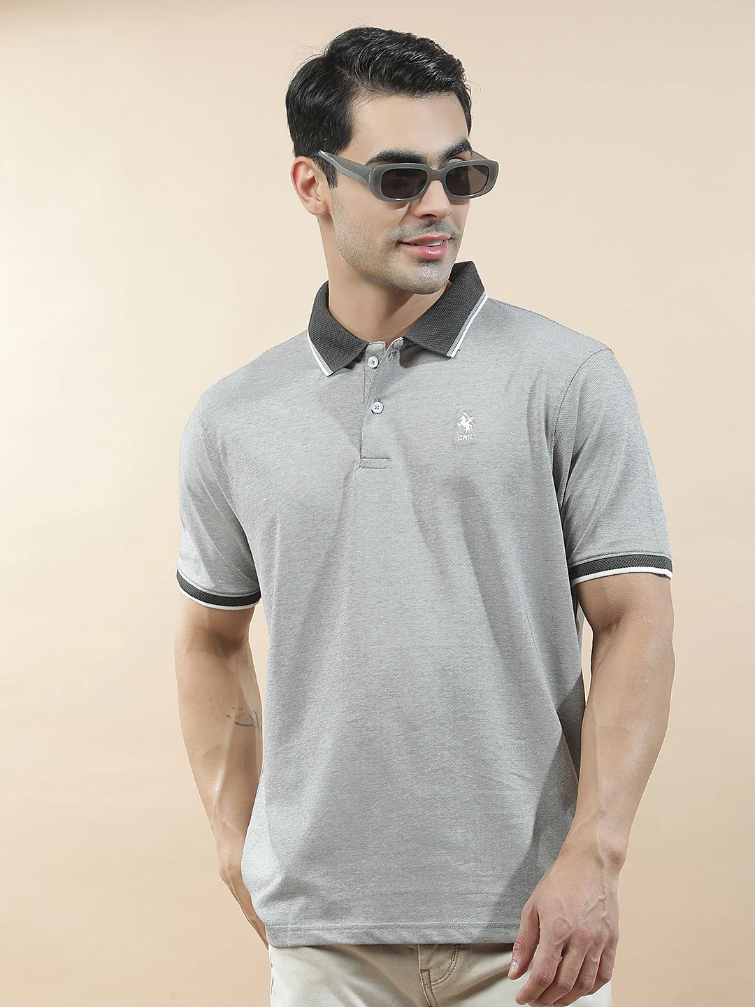 T-Shirt for Men | Breathable & Soft with Color Fastness Regular Fit Polo Neck Poly Cotton Fabric Solid Pattern - Image 8
