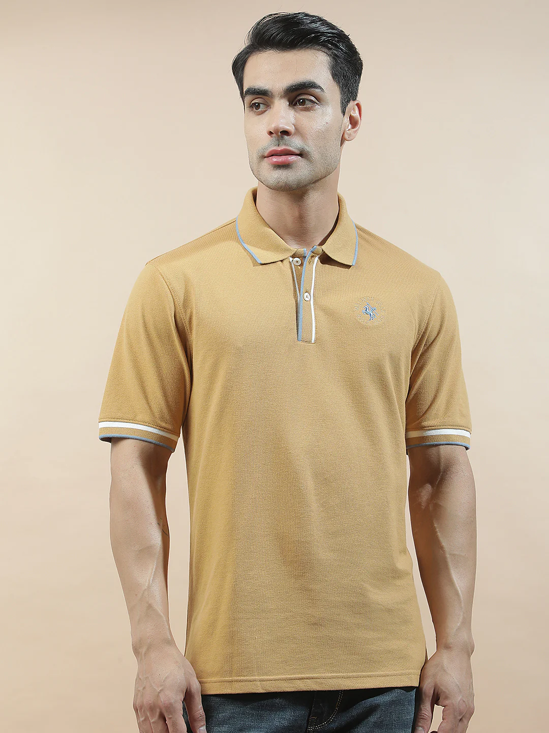 T-Shirt for Men | Breathable & Soft with Color Fastness Regular Fit Polo Neck Poly Cotton Fabric Solid Pattern - Image 4