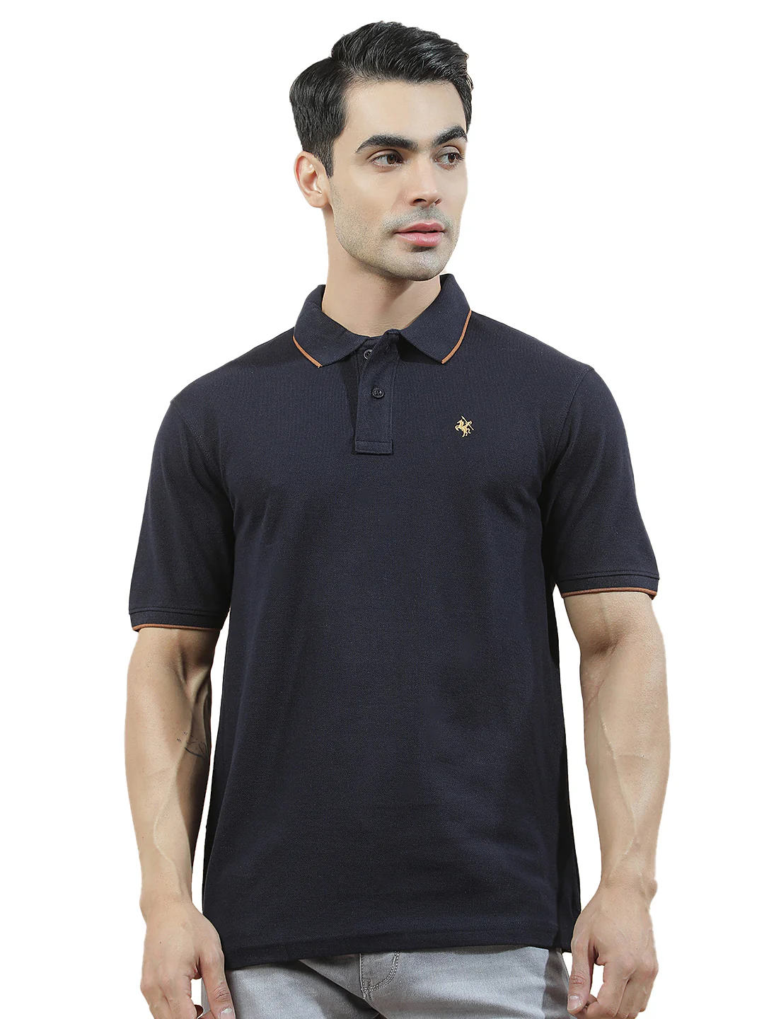 T-Shirt for Men | Breathable & Soft with Color Fastness Regular Fit Polo Neck Poly Cotton Fabric Solid Pattern - Image 10