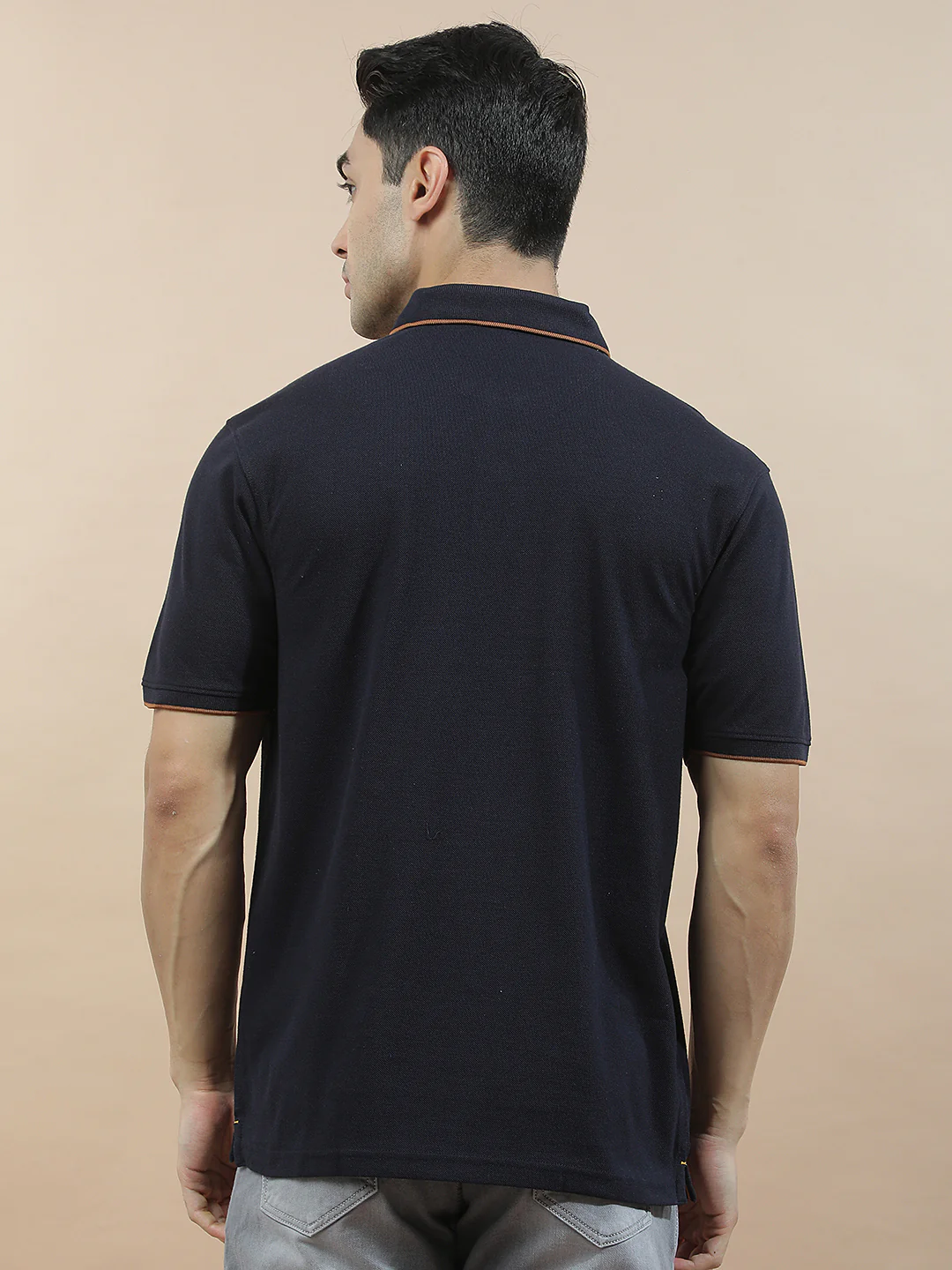 T-Shirt for Men | Breathable & Soft with Color Fastness Regular Fit Polo Neck Poly Cotton Fabric Solid Pattern - Image 5