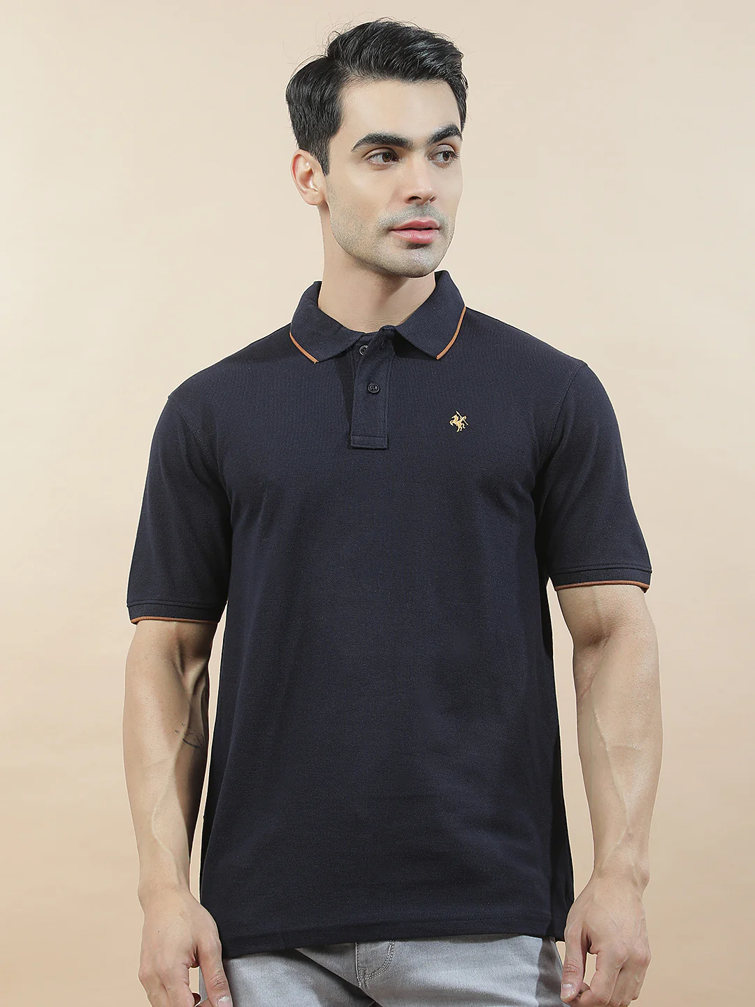 T-Shirt for Men | Breathable & Soft with Color Fastness Regular Fit Polo Neck Poly Cotton Fabric Solid Pattern - Image 6