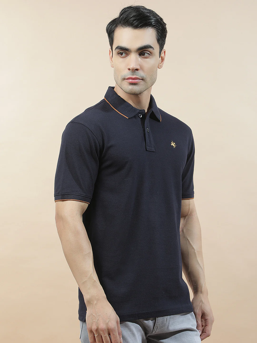 T-Shirt for Men | Breathable & Soft with Color Fastness Regular Fit Polo Neck Poly Cotton Fabric Solid Pattern - Image 8