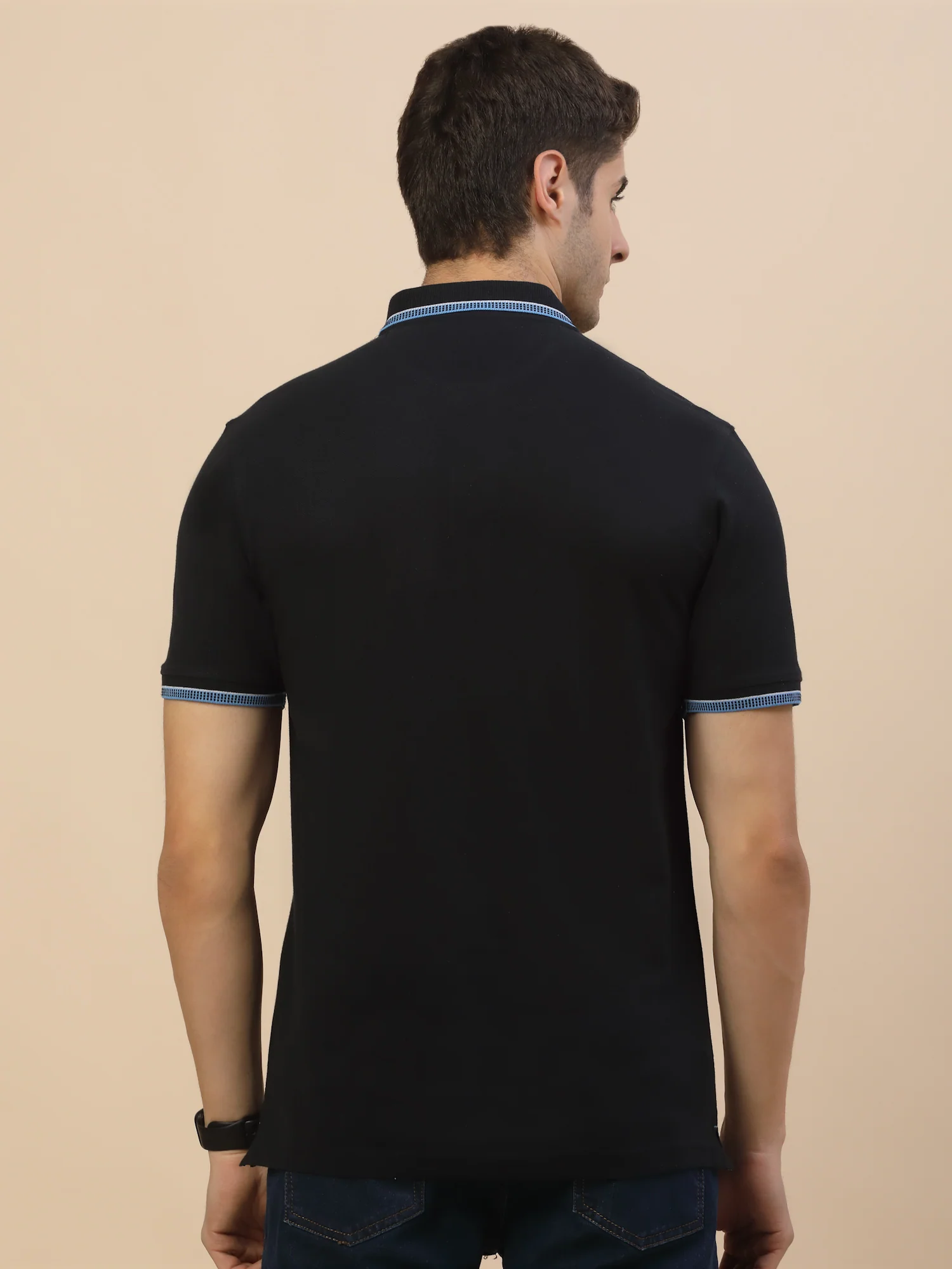T-Shirt for Men | Breathable & Soft with Color Fastness Regular Fit Polo Neck Poly Cotton Fabric Solid Pattern - Image 5