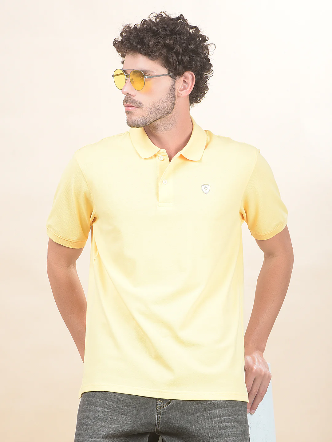 T-Shirt for Men | Breathable & Soft with Color Fastness Regular Fit Polo Neck Poly Cotton Fabric Solid Pattern - Image 3