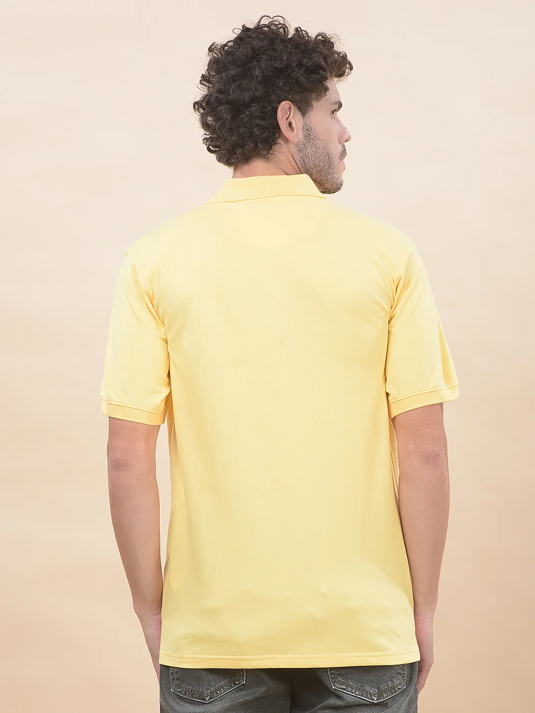 T-Shirt for Men | Breathable & Soft with Color Fastness Regular Fit Polo Neck Poly Cotton Fabric Solid Pattern - Image 4