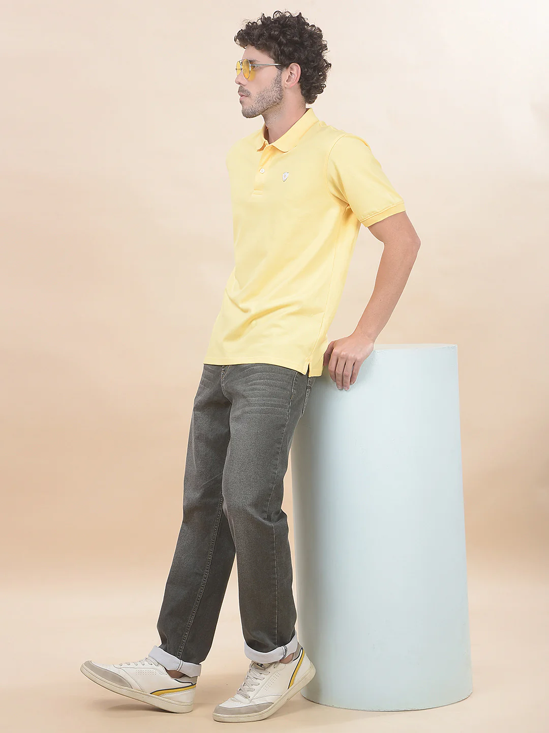 T-Shirt for Men | Breathable & Soft with Color Fastness Regular Fit Polo Neck Poly Cotton Fabric Solid Pattern - Image 8