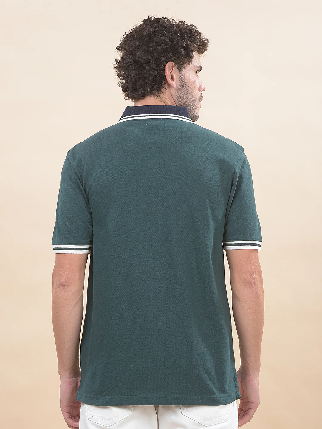 T-Shirt for Men | Breathable & Soft with Color Fastness Regular Fit Polo Neck Poly Cotton Fabric Solid Pattern - Image 4