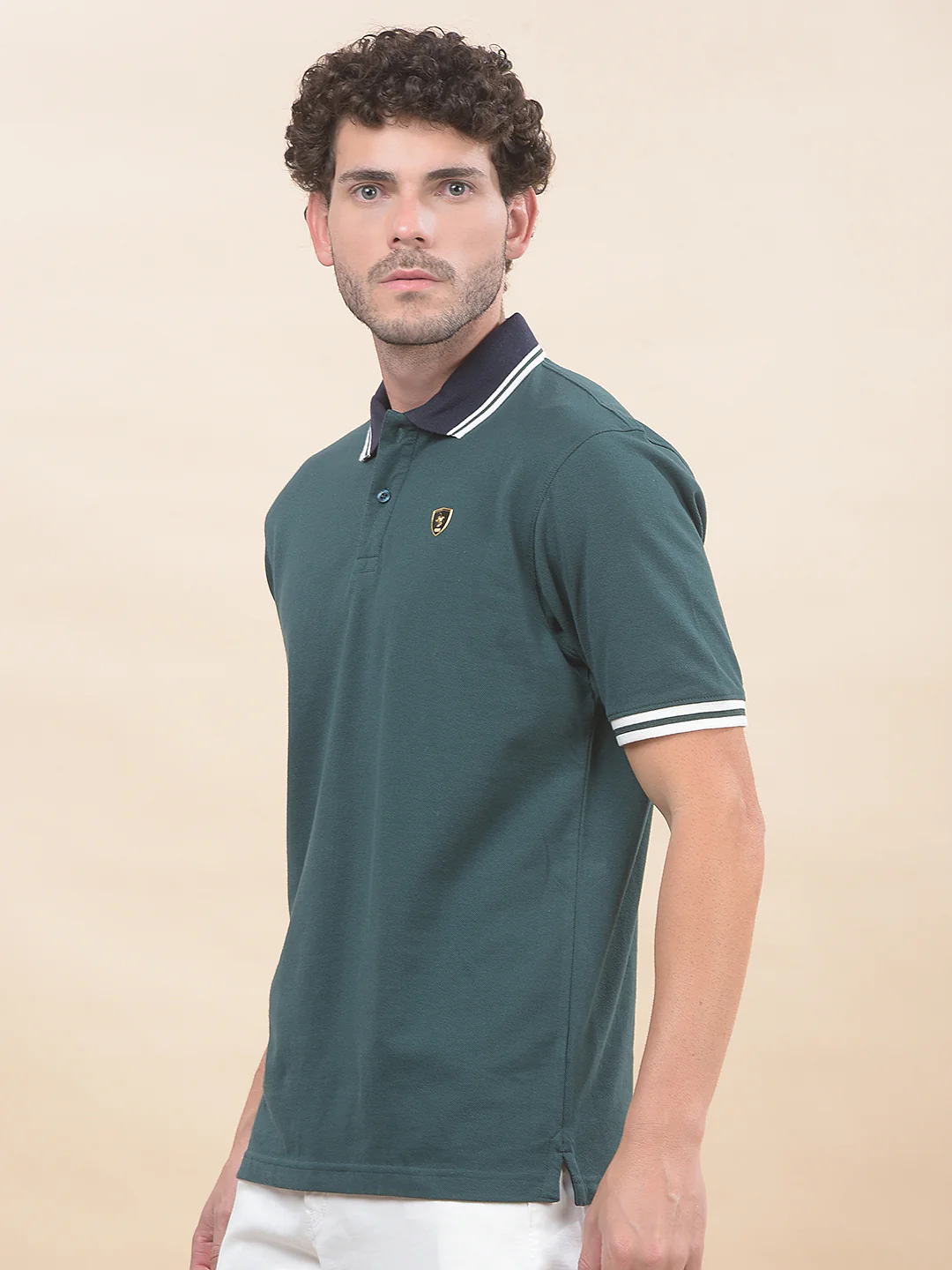 T-Shirt for Men | Breathable & Soft with Color Fastness Regular Fit Polo Neck Poly Cotton Fabric Solid Pattern - Image 6